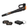 WORX NITRO POWER SHARE Quiet Tech 40-volt 530-CFM 180-MPH Battery Handheld Leaf Blower 4 Ah (Battery and Charger Included)