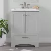 Diamond NOW Cassidy 24-in Pearl Gray Single Sink Bathroom Vanity with White Cultured Marble Top