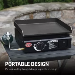 Char-Griller Flat Iron Portable Griddle 1-Burner Liquid Propane Flat Top Grill