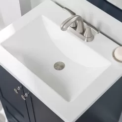 Diamond NOW Cassidy 24-in Deep Blue Single Sink Bathroom Vanity with White Cultured Marble Top