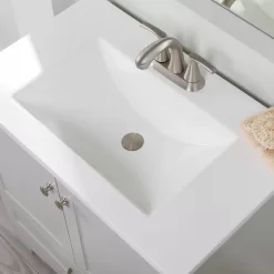 Diamond NOW Cassidy 30-in Pearl Gray Single Sink Bathroom Vanity with White Cultured Marble Top