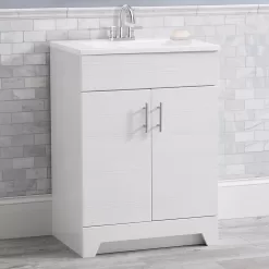 Style Selections Tierra 24-in White Single Sink Bathroom Vanity with White Cultured Marble Top