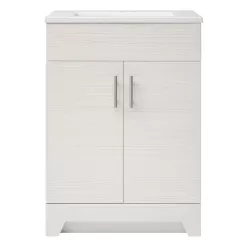 Style Selections Tierra 24-in White Single Sink Bathroom Vanity with White Cultured Marble Top