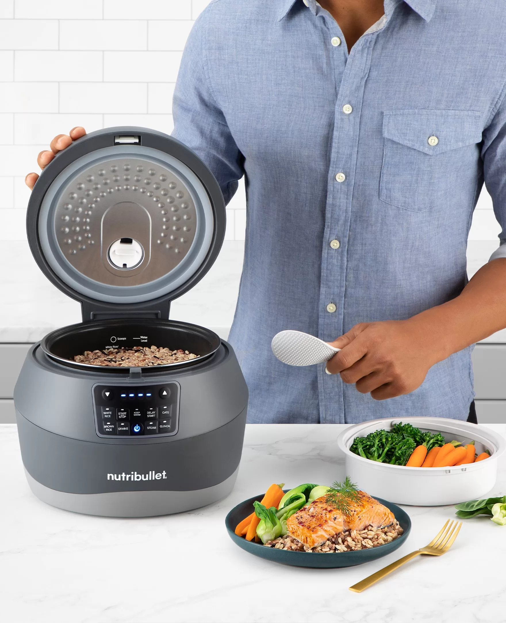 nutribullet 10 Cups Programmable Residential Rice Cooker
