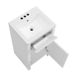 allen + roth Crest Hill 18-in White Single Sink Bathroom Vanity with White Vitreous China Top