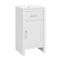 allen + roth Crest Hill 18-in White Single Sink Bathroom Vanity with White Vitreous China Top