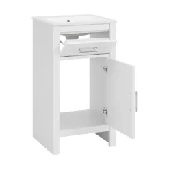 allen + roth Crest Hill 18-in White Single Sink Bathroom Vanity with White Vitreous China Top