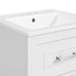 allen + roth Crest Hill 18-in White Single Sink Bathroom Vanity with White Vitreous China Top