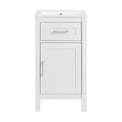 allen + roth Crest Hill 18-in White Single Sink Bathroom Vanity with White Vitreous China Top