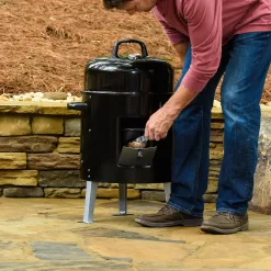 Masterbuilt John McLemore Signature Series 365-Sq in Black Vertical Charcoal Smoker