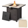 BABOOM Gas Fire Pits 30-in W 50000-BTU Black Portable Tabletop Steel Propane Gas Fire Pit Table