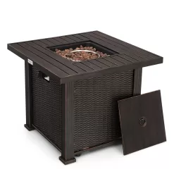 BABOOM Gas Fire Pits 30-in W 50000-BTU Bronze Portable Tabletop Steel Propane Gas Fire Pit Table