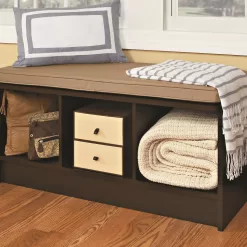 ClosetMaid Modern Espresso Storage Bench with Storage 35.27-in x 14.01-in x 18.5-in
