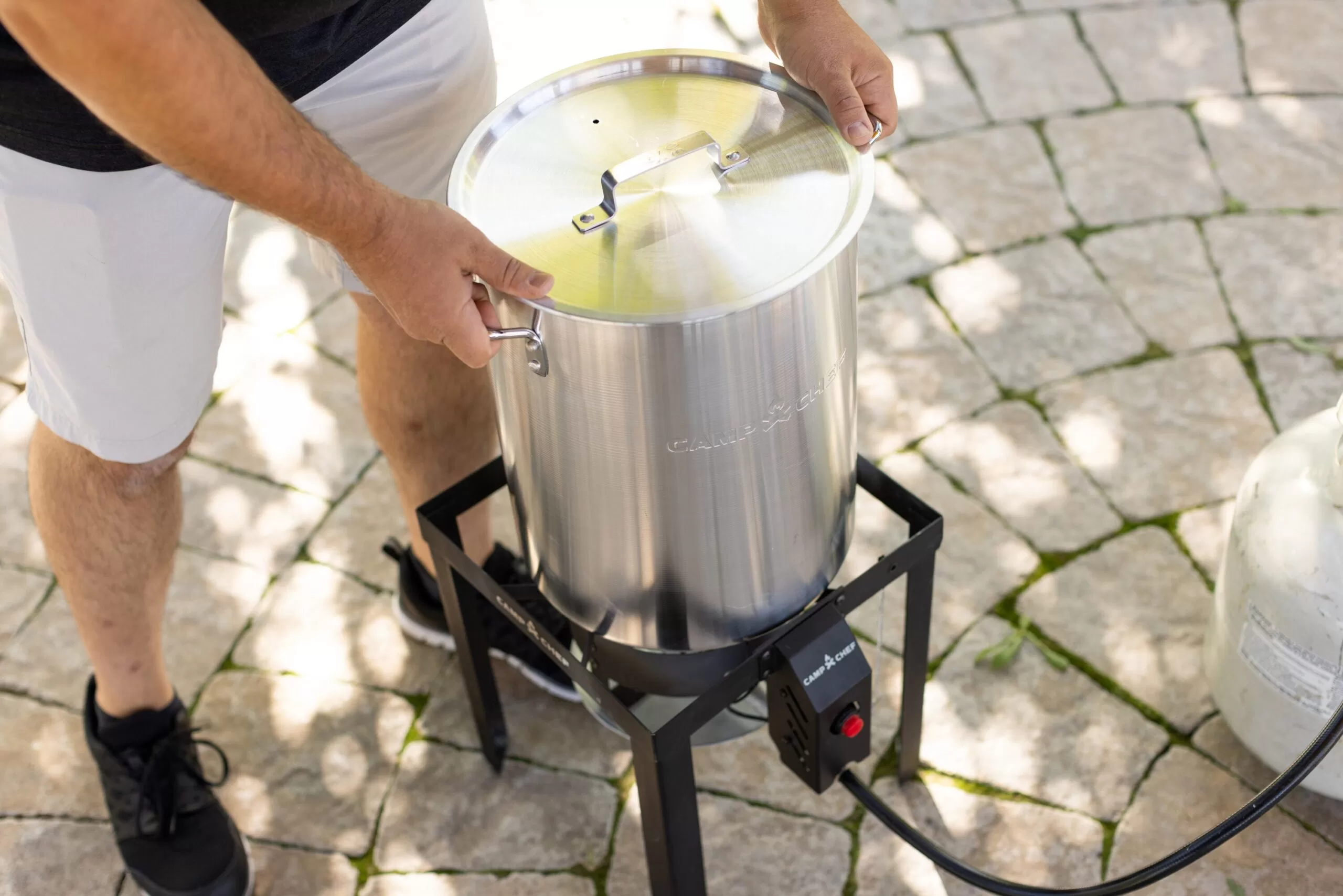 Camp Chef 30-qt Boil Pot and 10-qt Fry Pot with 1-Burner Propane Electronic Stainless Steel Jet Cooker