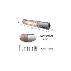 Kahomvis 120-Volt Silver Steel Electric Patio Heater
