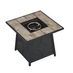 CASAINC Fire Pit Table 28-in W 40000-BTU Brown Tabletop Stainless Steel Propane Gas Fire Pit Table