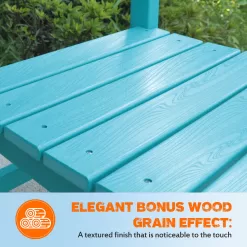 VEIKOUS 2-Piece Blue Rocking Chair Set | Weather Resistant HDPE Patio Conversation Set