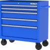 Kobalt 37.83-in W x 18.15-in H 5-Drawer Steel Rolling Tool Cabinet (Blue)