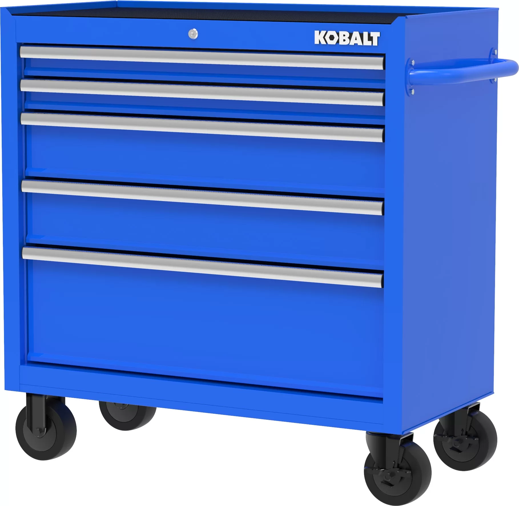 Kobalt 37.83-in W x 18.15-in H 5-Drawer Steel Rolling Tool Cabinet (Blue)