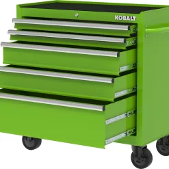Kobalt 37.83-in W x 18.15-in H 5-Drawer Steel Rolling Tool Cabinet (Green)