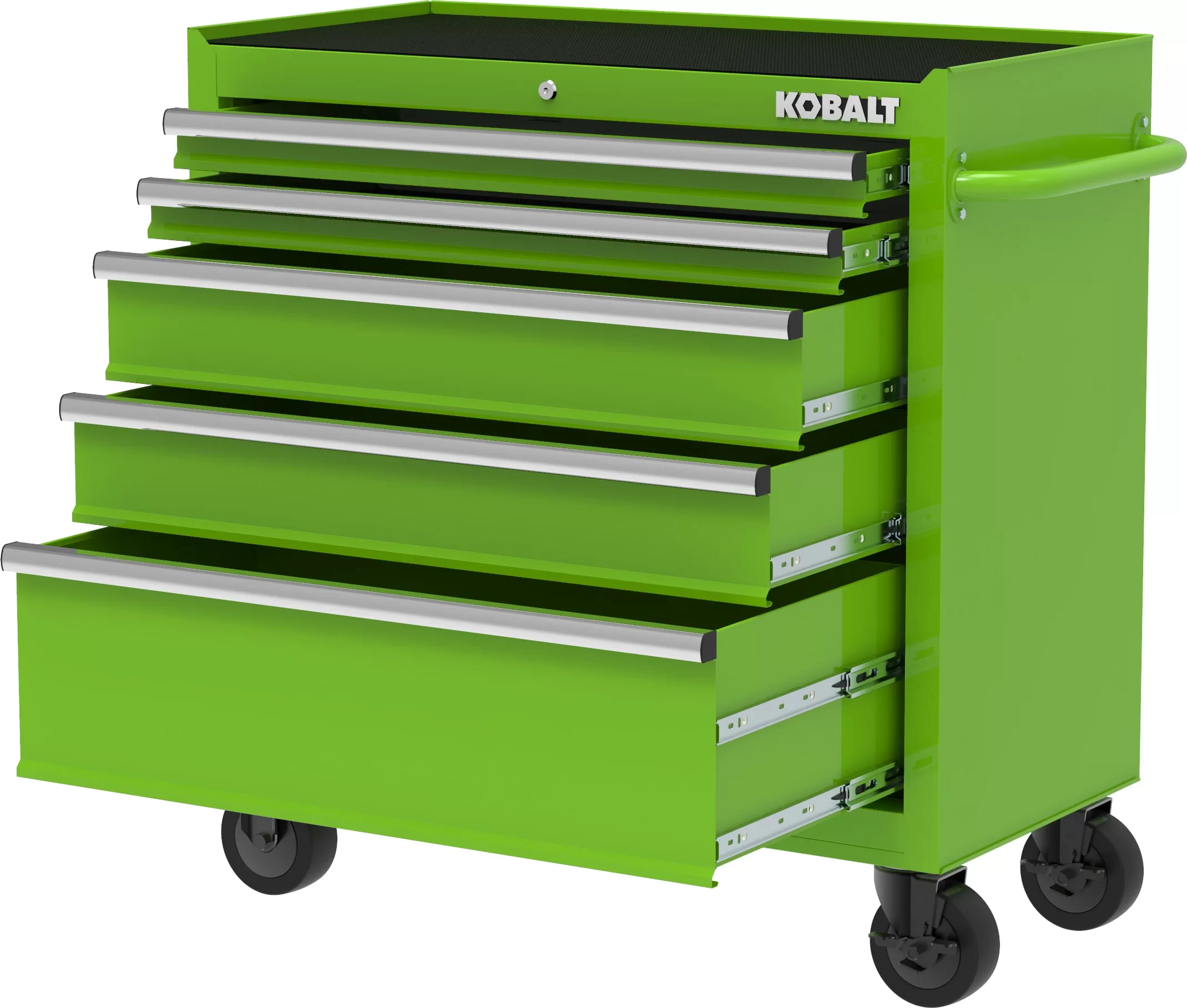 Kobalt 37.83-in W x 18.15-in H 5-Drawer Steel Rolling Tool Cabinet (Green)