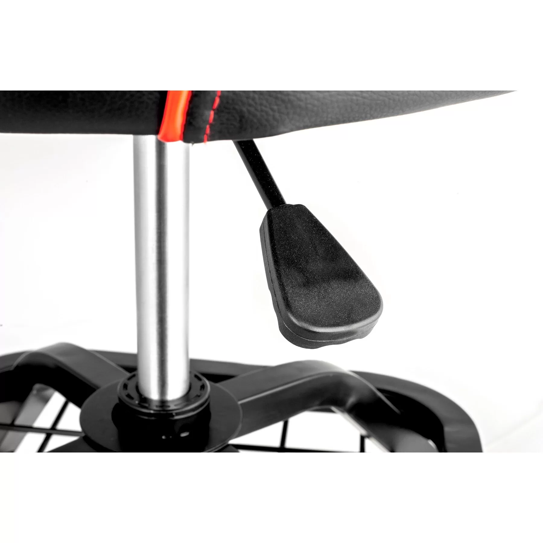 Powerbuilt 12-in x 17-in Black Work Seat with Low-Back Lumbar Support and Adjustable Height Range