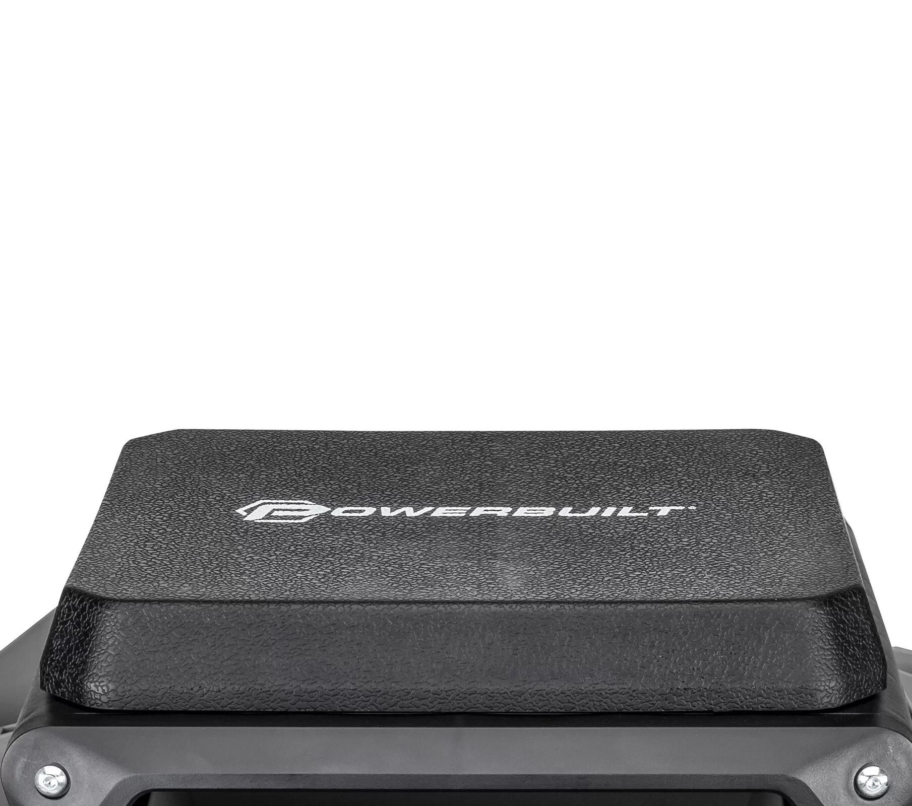 Powerbuilt 12.8-in x 19.68-in Gray Work Seat with Steel Frame and Storage Trays