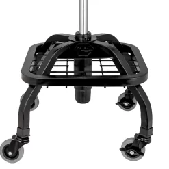 Powerbuilt 12-in x 17-in Black Work Seat with Low-Back Lumbar Support and Adjustable Height Range