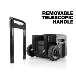 TOUGHBUILT StackTech 22.3-in Black Plastic Wheels Lockable Tool Box