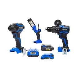 Kobalt XTR 3-Tool Brushless Power Tool Combo Kit with Hard Case (2-Batteries Included and Charger Included)