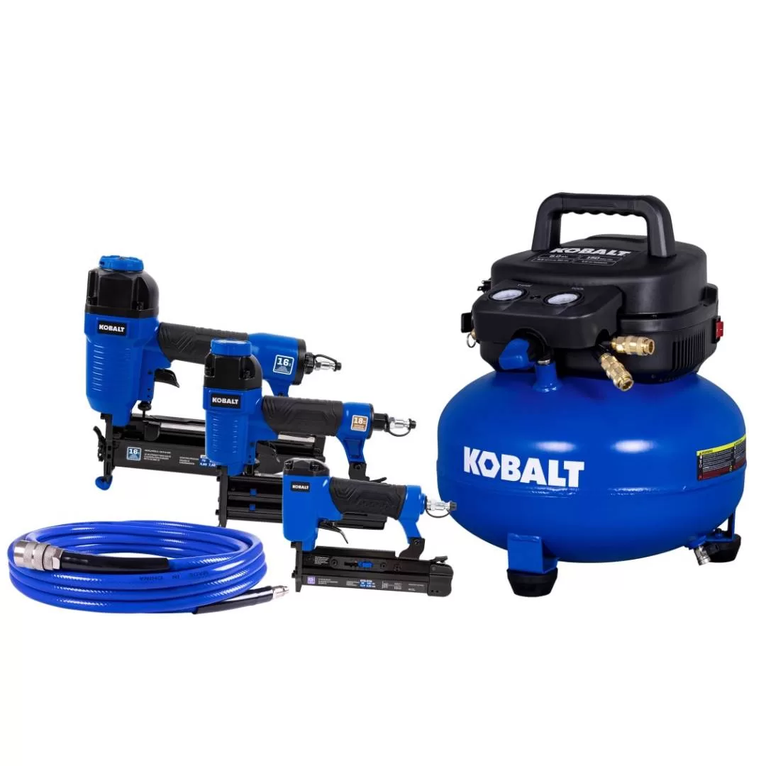 Kobalt with 3 Nailers 6-Gallons Portable 150 Psi Pancake Air Compressor