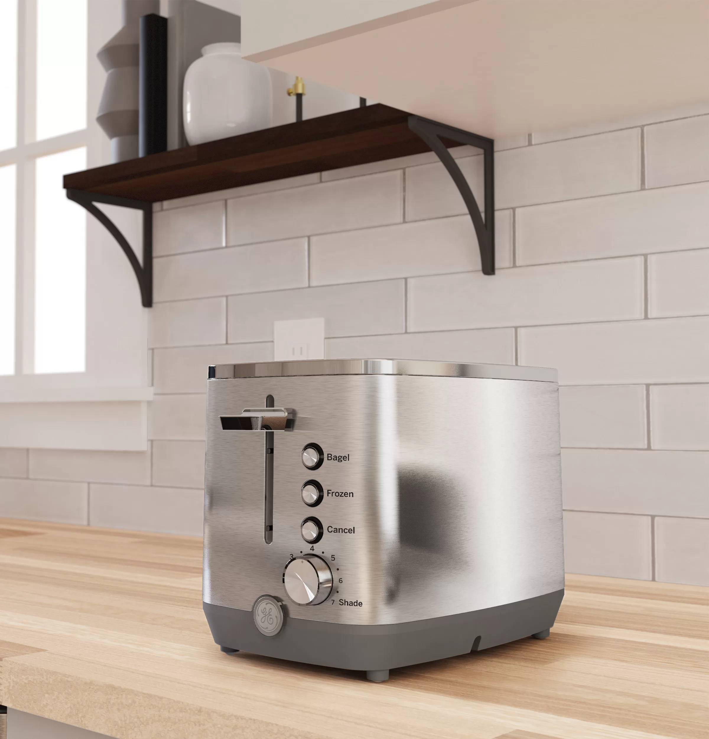 GE 2-Slice Stainless Steel 850-Watt Toaster