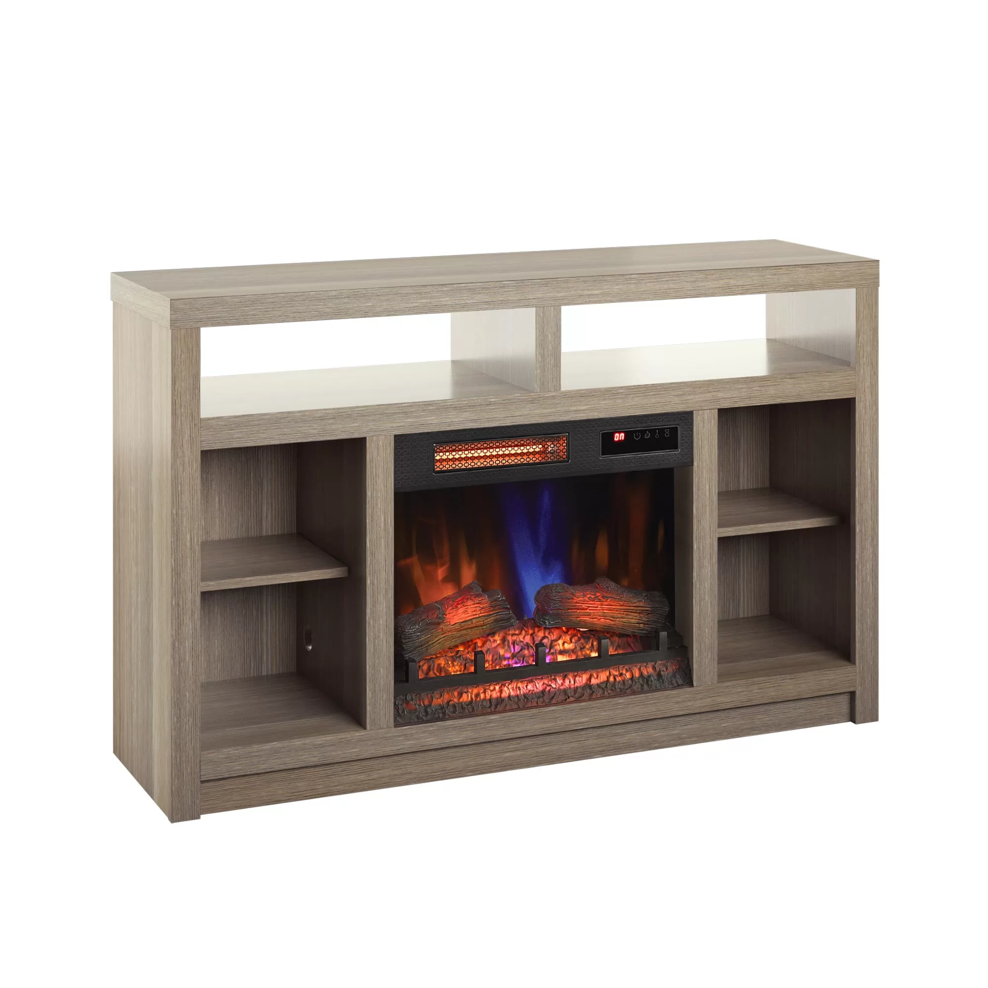 Origin 21 54-in W Colton Oak TV Stand with Infrared Quartz Electric Fireplace