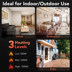 Topcraft 5100-BTU 120-Volt Black Aluminum Electric Patio Heater
