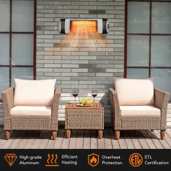 Topcraft 5100-BTU 120-Volt Black Aluminum Electric Patio Heater