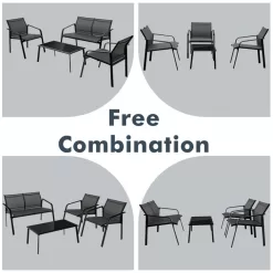 BABOOM Patio Furniture Set 4-Piece Patio Conversation Set