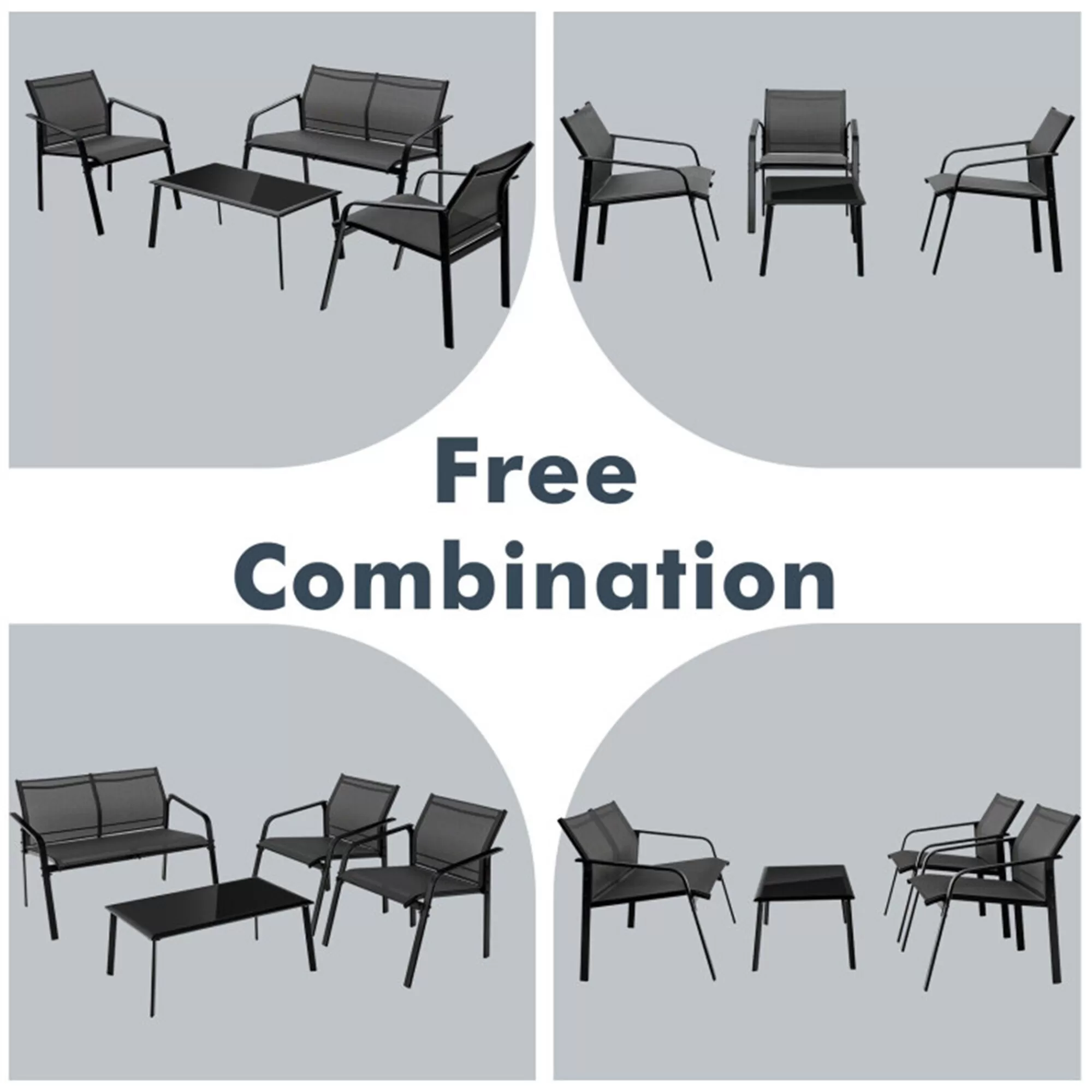 BABOOM Patio Furniture Set 4-Piece Patio Conversation Set