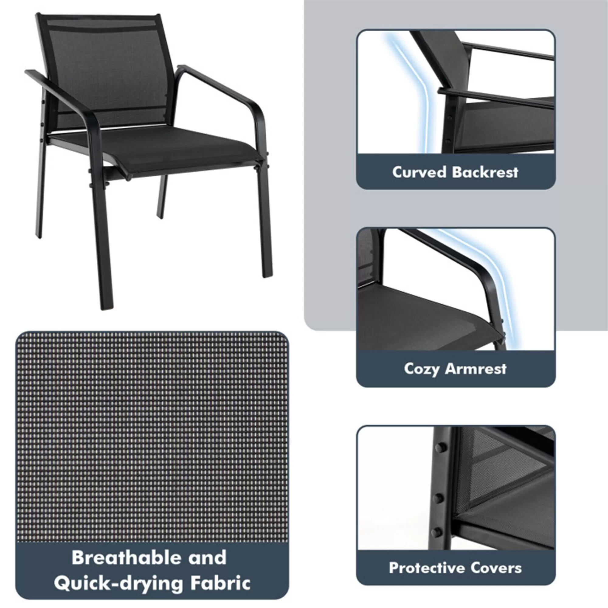 BABOOM Patio Furniture Set 4-Piece Patio Conversation Set