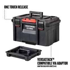 CRAFTSMAN TRADESTACK System 21.625-in Black Structural Foam Lockable Tool Box