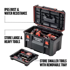 CRAFTSMAN TRADESTACK System 21.625-in Black Structural Foam Lockable Tool Box