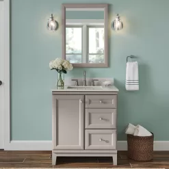 Diamond NOW Calhoun 30-in Cloud Gray Bathroom Vanity Base Cabinet without Top