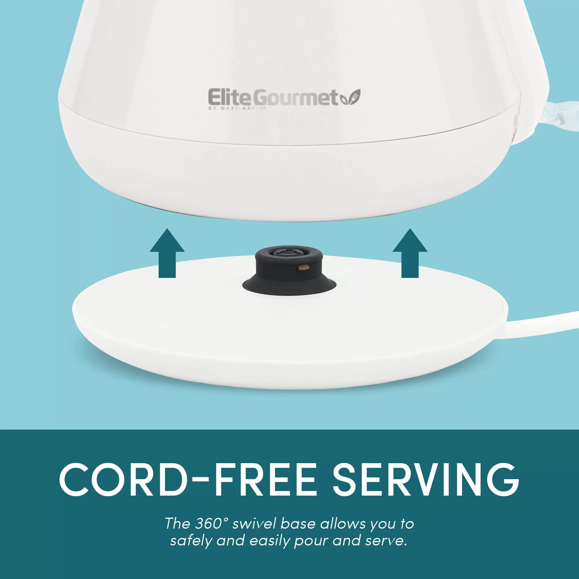 Elite White 5-Cup Corded Electric Kettle