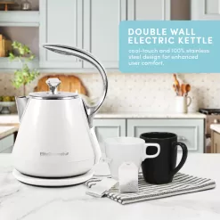 Elite White 5-Cup Corded Electric Kettle