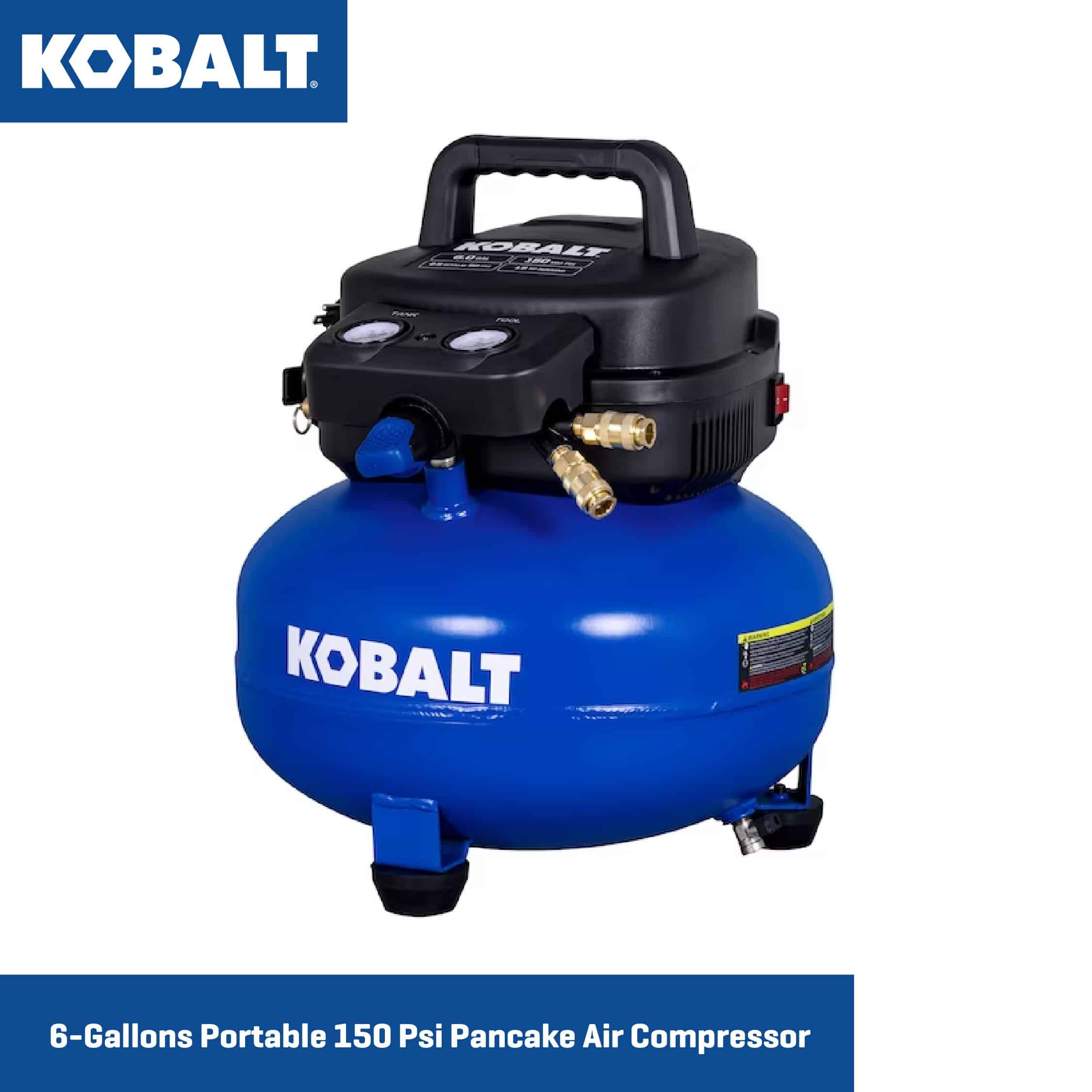 Kobalt with 3 Nailers 6-Gallons Portable 150 Psi Pancake Air Compressor - Image 3