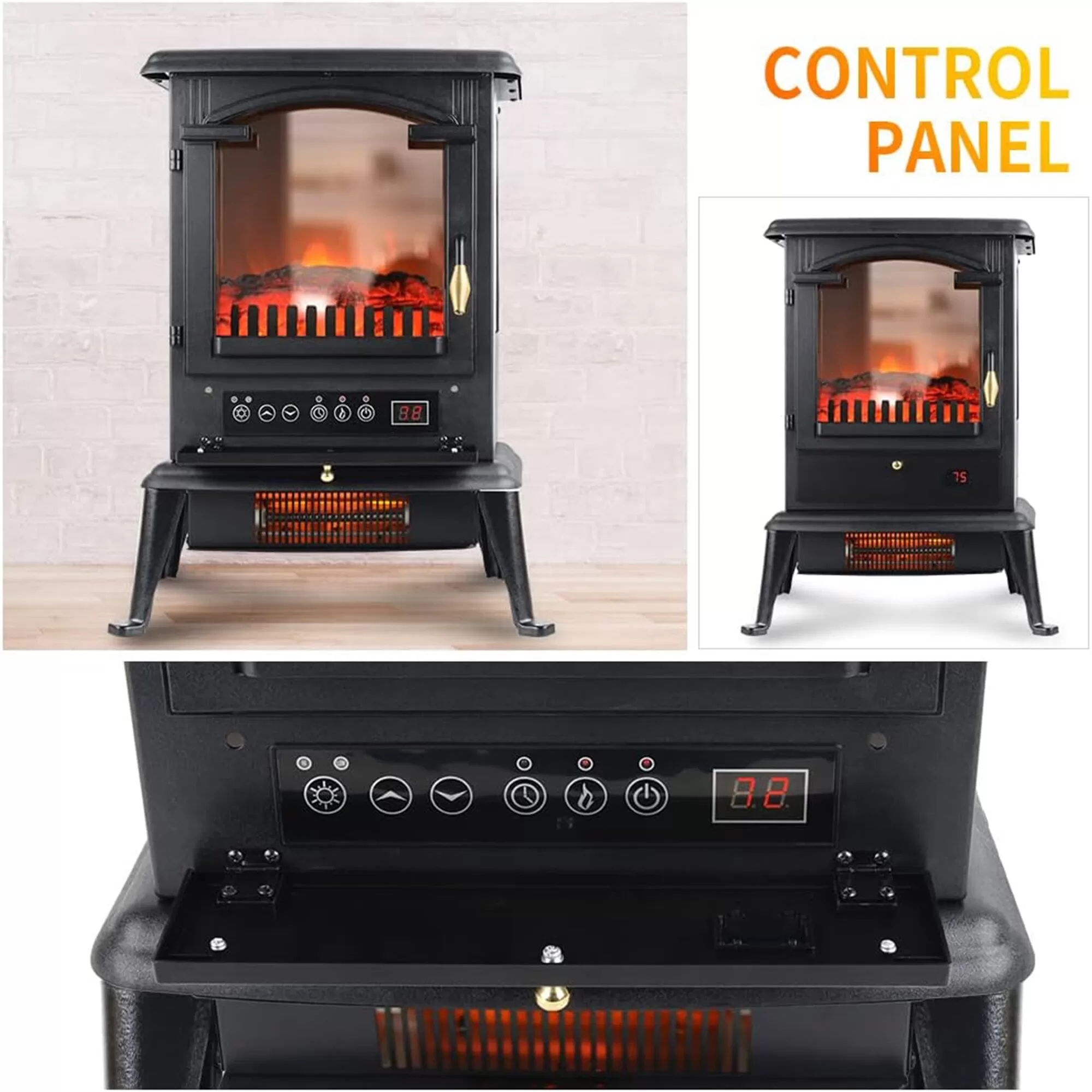 Selectric 15-in W Black Infrared Quartz Electric Fireplace