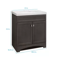 Style Selections Drayden 30-in Heirloom Single Sink Bathroom Vanity with White Cultured Marble Top