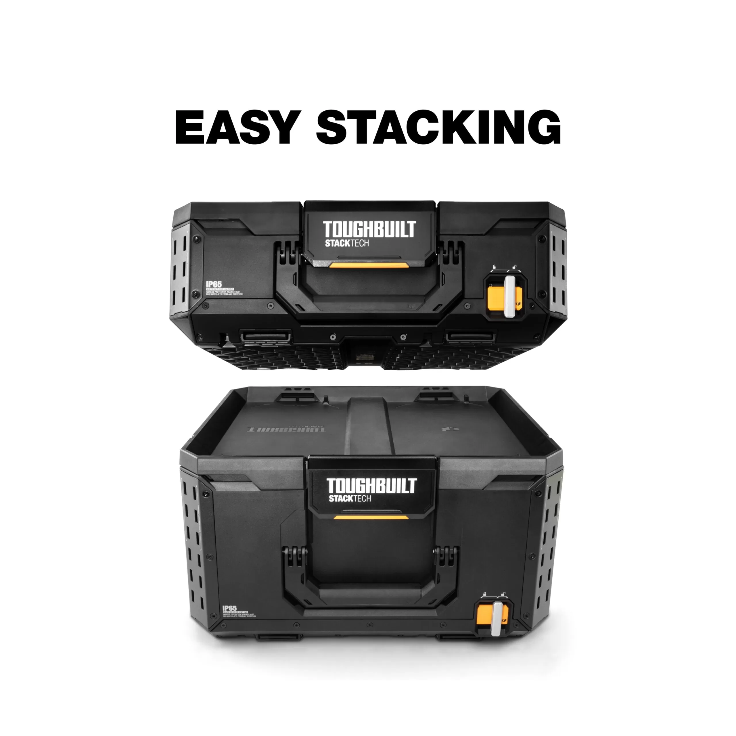 TOUGHBUILT STACKTECH XL 21-in Ball-bearing 3-Drawer Black Plastic Tool Box