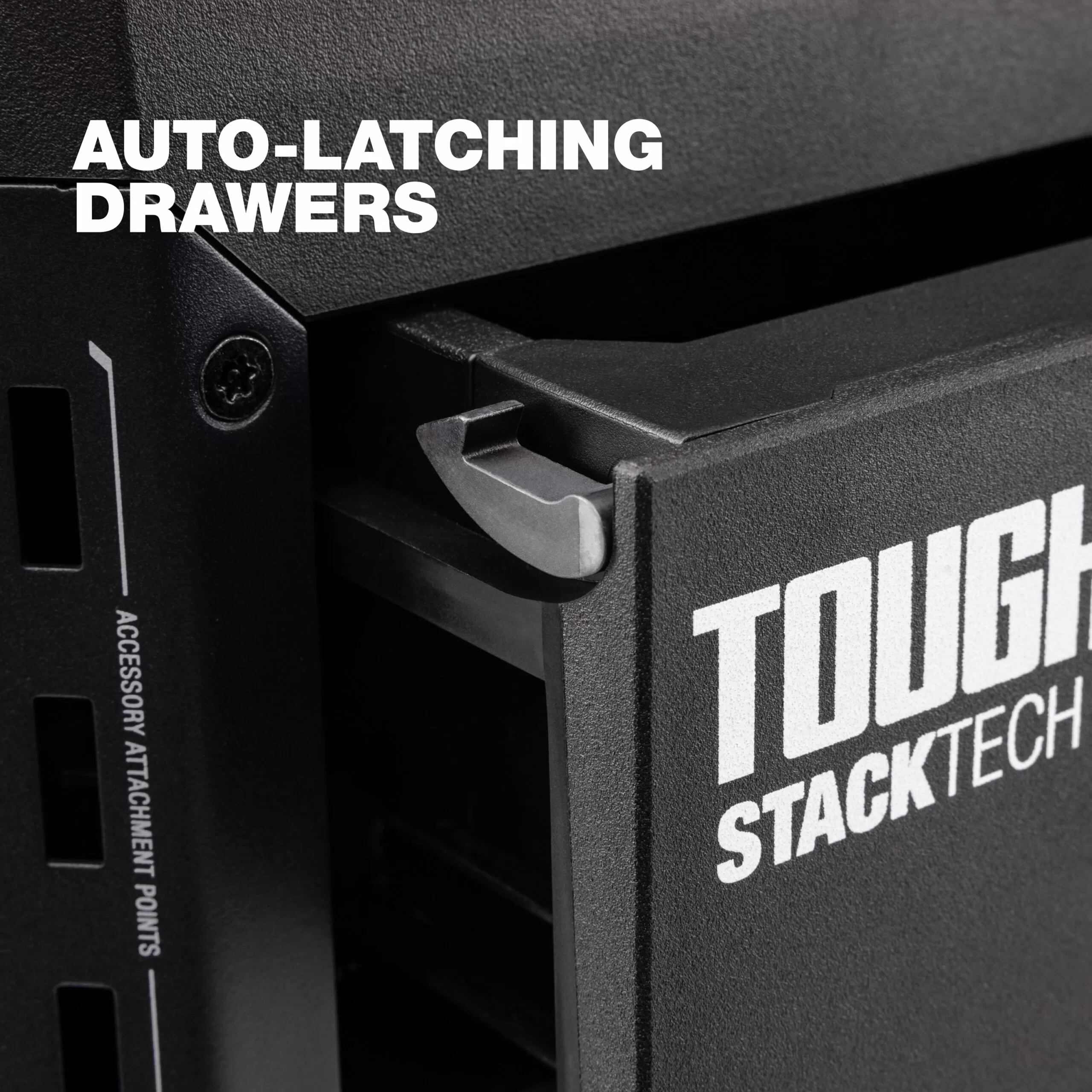 TOUGHBUILT STACKTECH XL 21-in Ball-bearing 3-Drawer Black Plastic Tool Box