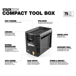 TOUGHBUILT STACKTECH Compact 10.4-in Black Plastic Lockable Tool Box