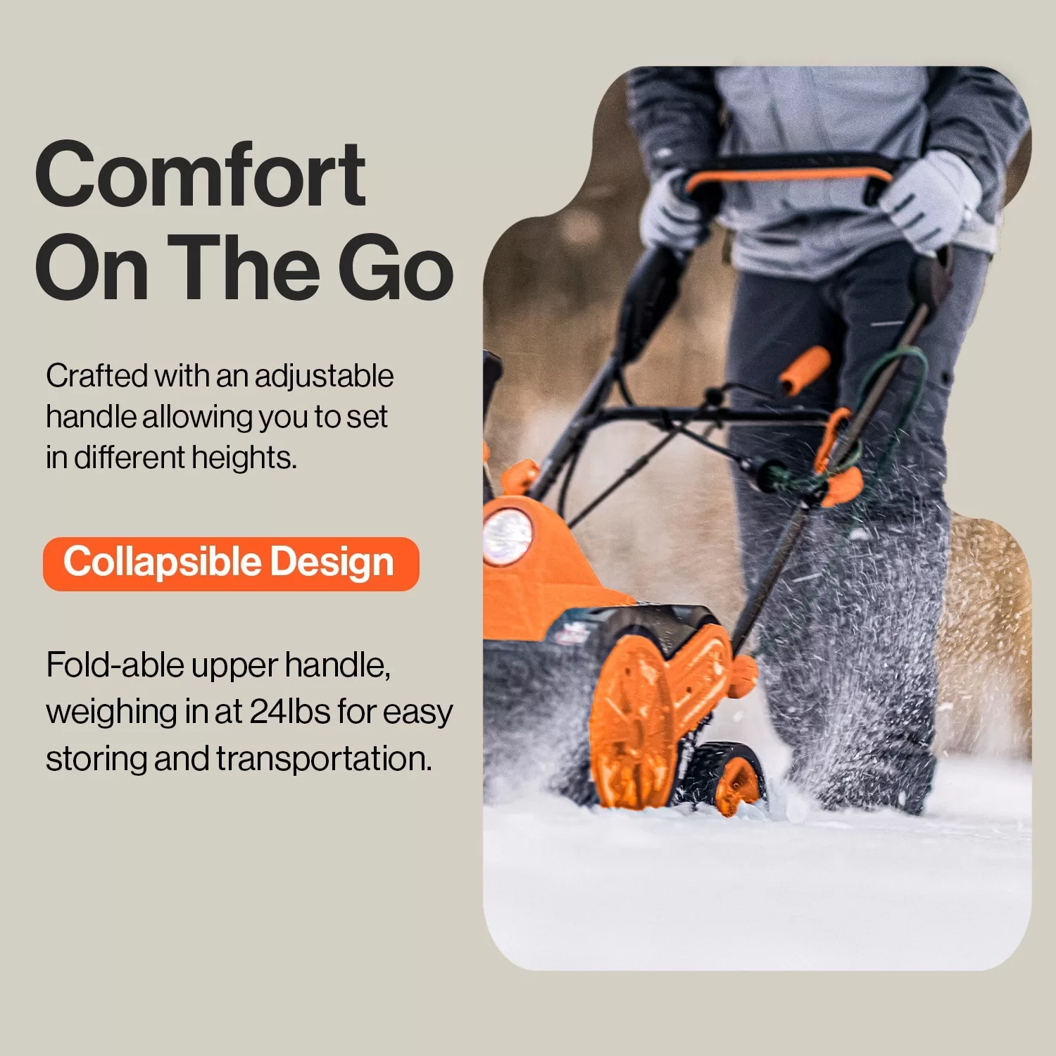SuperHandy Walk-Behind Snow Blower 120V Corded 18-in Clearing Width